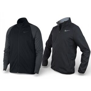 Nike Men Full Zip Track Jacket Black Gray Athletic Activewear Sz Medium LOT OF 2